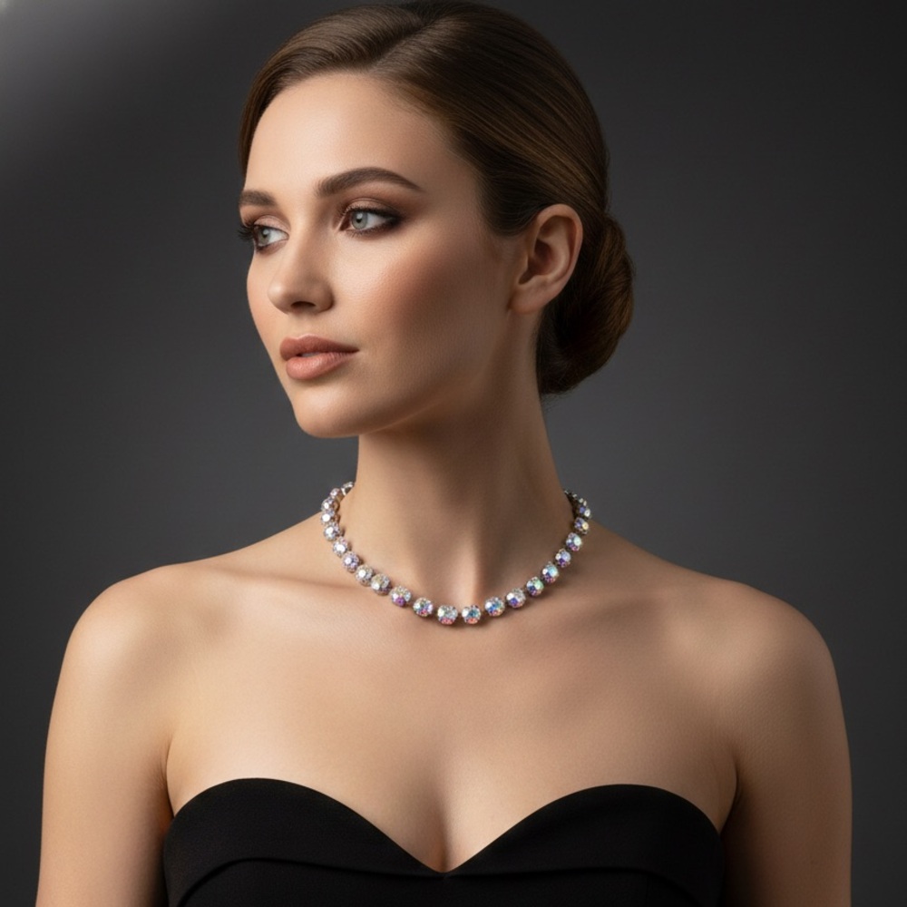 Eye catching Swarovski Silver Necklace